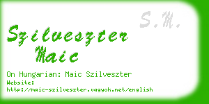 szilveszter maic business card